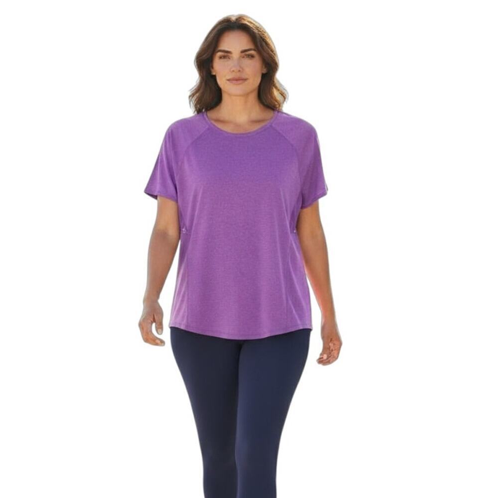Old Navy Active Women's Semi Fitted Athletic T-Shirt XL Purple Mesh Short Sleeve
